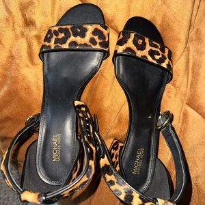Michael Kors Black and Brown Leopard Heels 8
